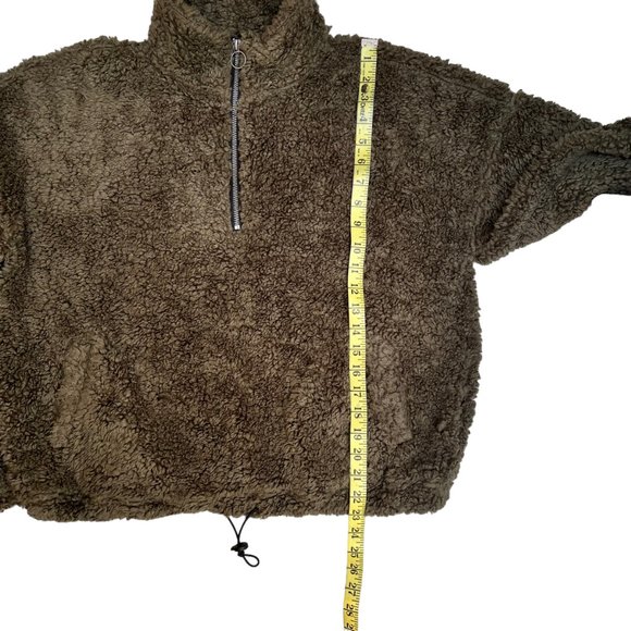 Noisy May Khaki Lea Teddy Long Sleeve Pullover Women's Size L - Picture 8 of 11